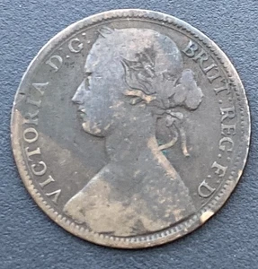 Victoria 1865 BH Penny Victorian Coin Lot E49 - Bild 1 von 2