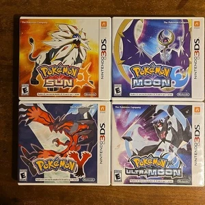 4 Pokemon Game Cases - Pokemon Ultra Moon, Sun, Y, Moon - No games - Picture 1 of 11