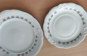 2x Dessertteller Serveirteller, Kuchenteller Porzellan, alt  D= 27 cm  D=31 cm - Bild 1 von 9