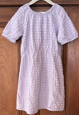 Vestido Babydoll Texturizado Manga Abullonada Púrpura H&M Niña Talla 6 Pullover Fácil Foto 1 de 4