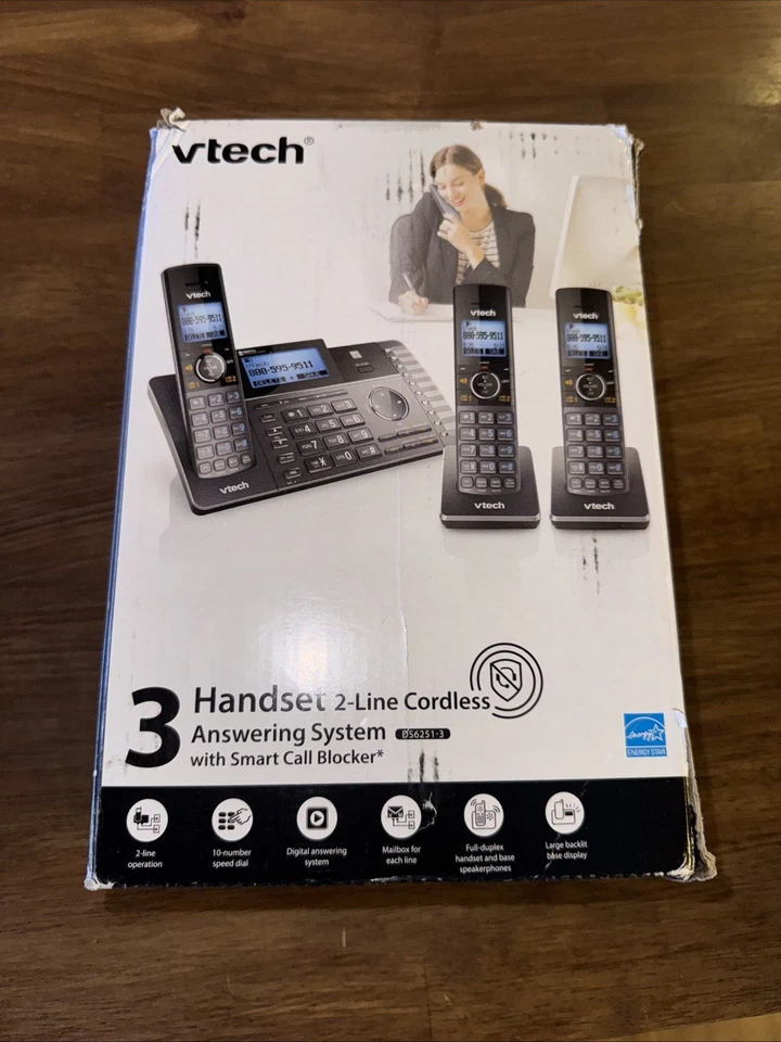 Беспроводной телефон VTech DS6251-3 DECT 6.0 3 трубки совместимость со слуховым аппаратом - Изображение 1 из 4