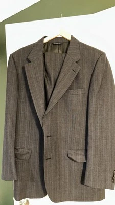 Винтажный костюм Burberry на заказ из двух частей в тонкую полоску блейзер 42 брюки 40 синий - Изображение 1 из 4