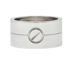 Cartier Contemporary 18 Karat White Gold High Love Unisex Band Ring - Picture 1 of 10