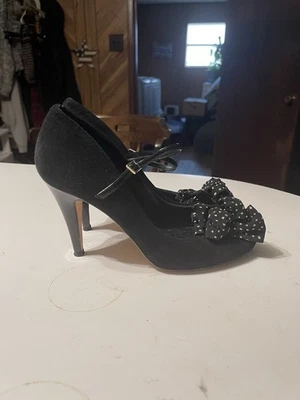 Kate Spade черные замшевые каблуки с бантом в горошек - размер 7  - Изображение 1 из 4