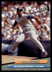 1992 Ultra Edwin Nunez Milwaukee Brewers #387 - Picture 1 of 2