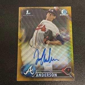 2016 1st Bowman Chrome Ian Anderson Gold Refractor Auto 22/50Beauty 🔥 Braves - Picture 1 of 2