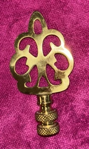 Open Filigree Motif 3" Lamp Finial for Lamp Shade, Polished Brass - Picture 1 of 3