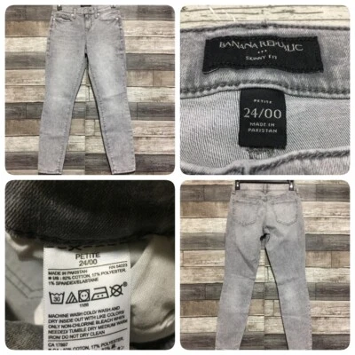 Banana Republic Skinny Fit Jeans Women’s 24/00 Petite (Inseam 26) Gray (J7) - Image 1 of 4