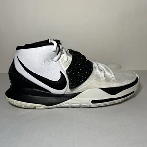 Size 8 - Men’s Nike Kyrie 6 Team White Black Basketball Shoes Lace Up - Picture 1 of 8