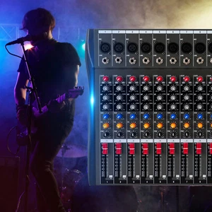 12 Channel Mixing Console Live Studio Audio DJ Mixer Sound Board USB Interface - Picture 1 of 19