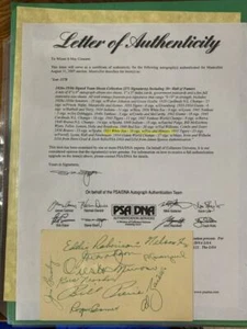 1951 Chicago White Sox signed team sheet Fox Minoso E Robinson Pierce PSA COA - Picture 1 of 1