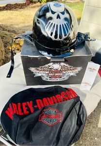 Vintage 05’ New Harley Davidson Ghost Train Half Helmet Size XL 97267-09VM/000M - Picture 1 of 8