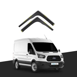 Ford Transit MK8 2013-onwards 2 Door Van Wind Deflectors 2pc Tinted - Picture 1 of 10