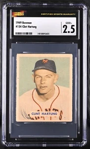 1949 Bowman #154 Clint Hartung New York Giants - Hi # - CSG 2.5 Good+ - Picture 1 of 2