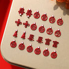 4Pcs New Year Nail Art Charm Chinese Knot Tassel Pearl Nail Drill Bride Manic GS