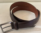 Coach 34" X 1" Brown Genuine Leather Belt #3560 Solid Brass Buckle Nickel Finish