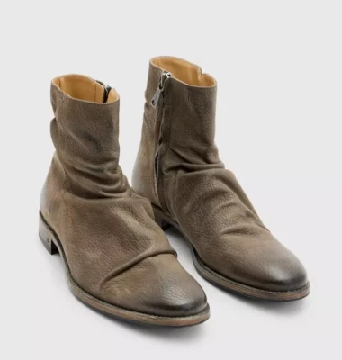 Botas de couro John Varvatos Morrison Sharpei 7,5 novas em folha US$ 798 - Imagem 1 de 4