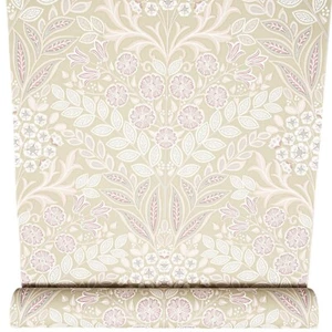 Green Floral Wallpaper Textured Brown White Slightly Imperfect Featurre Wall - Picture 1 of 7