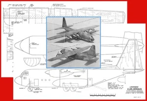 Model Airplane Plans (RC): C-130 Hercules 91" Scale for 2-.40 & 2-.20 ((on CD)) - Picture 1 of 5