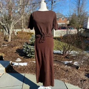 NWT Free People Blaine Set Midi Dress Sweater in Brown Dress Top Sz XS - Picture 1 of 13