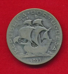 Portugal 1933 5 ESCUDOS .1400 ounces of SILVER! - Picture 1 of 2