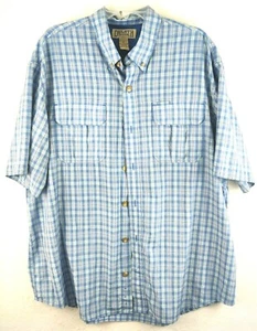Duluth Trading Co. Mens Extra Large Fishing Blue Gray Plaid Shirt Size XL - Picture 1 of 7