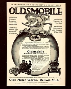 Anuncio Oldsmobile 1904 Father Time Runabout Touring Car impresión antigua AD - Imagen 1 de 1