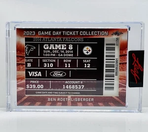 Ben Roethlisberger 2023 NFL Leaf Game Day Ticket Collection Card PIT Vs ATL - Picture 1 of 2