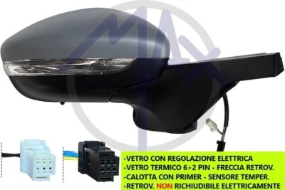 SPECCHIO SPECCHIETTO RETROVISORE ELETTRICO DESTRO PER CITROEN C3 DAL 2018 IN POI - Immagine 1 di 4