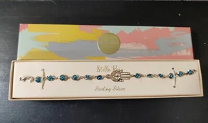 Stella Rose Evil Eye 7" Armband Türkis Blau Perle Sterlingsilber 925 mit Box - Bild 1 von 7