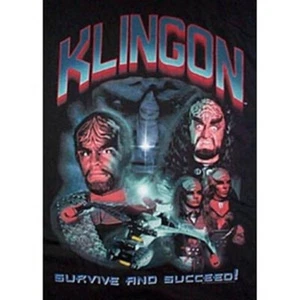 Star Trek Klingons Collage Worf Gowron and Battlescruiser T-Shirt NEU UNGETRAGEN - Bild 1 von 1
