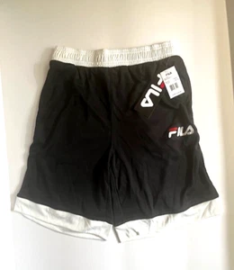 *NWT Fila Mesh Basketball Shorts - Black and White - Boys Size L 14/16 - Picture 1 of 1