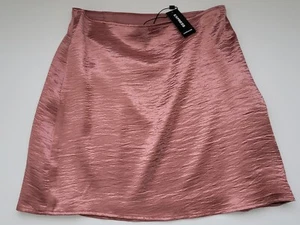 Neu mit Etikett Express rostig lachsfarben gefütterter glänzender Damen-Minirock Org.-Preis 49,90 $ Größe 0 - Bild 1 von 15