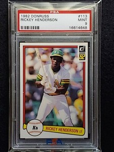 1982 Donruss Rickey Henderson #113 HALL OF FAME PSA 9 MINT Oakland Athletics 