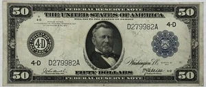 FR. 1036 1914 $50 FIFTY DOLLARS FRN FEDERAL RESERVE NOTE CLEVELAND, OHIO - Picture 1 of 2