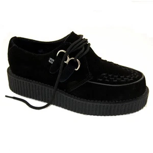 T.U.K. Creeper A7270 Schwarz Action Leder Low Round Creeper - Picture 1 of 4