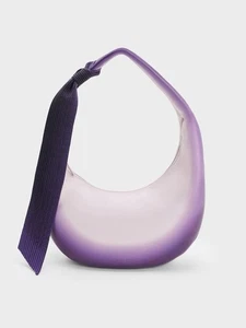 CHARLES & KEITH X PH5 Toni Gradient Knotted Crescent Hobo Bag - Purple - Picture 1 of 11