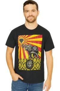Audio Monkey T-Shirt Uomo Grafica Nera Grande Obey Elephant Manica Corta - Foto 1 di 4