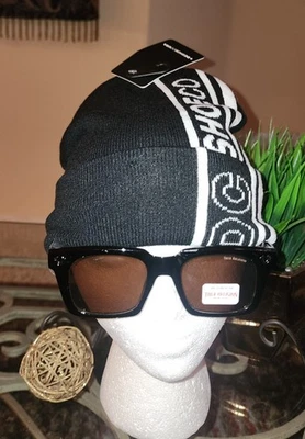 DC Shoes Negro/Blanco Logo Elastizado Gorro Puños Rayas SK8 Sombrero Unisex Nuevo con Etiquetas ¡Raro! Foto 1 de 4