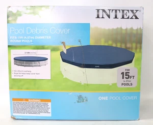 Intex 15ft x 10in Round Pool Cover for Metal Frame Above Ground Pools - Picture 1 of 10