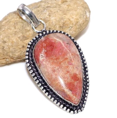 925 Silver Plated Cobalt Calcite Pendant Handmade Jewelry Size 2" GW - Image 1 of 3
