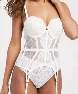 Ann Summers Fiercely Sexy Bridal Corset Moulded Basque UK 8/10 Bigger Cup F-H - Picture 1 of 9