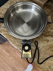 "Sartén eléctrica vintage West Bend Webalco 27140 de acero inoxidable de 11"" hecha en EE. UU. - Imagen 1 de 20