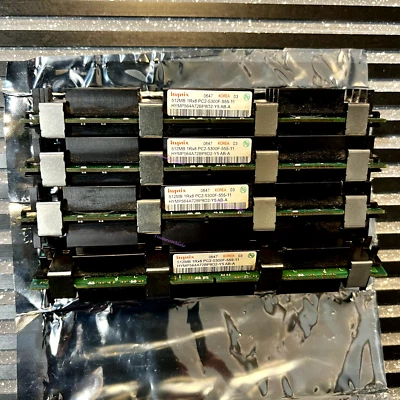 Lot of (4)  512MB 1x8 PC2-5300F-555-11 for Mac Pro 1,1 tested working fine - Image 1 of 4
