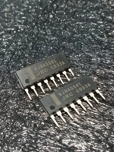 NJM4558L Dual High gain Op-Amp by JRC Gain (100dB) +/-4-18 Volt operation - Picture 1 of 1