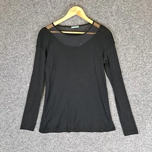Kookai Womens Blouse Top Size 10 Black Wool Silk Knit - Picture 1 of 11