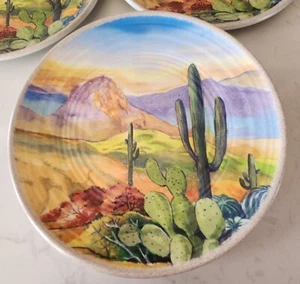 Desert Landscape Saguaro Cactus Melamine Dinner Plates BedBathBeyond-set of 4 - Picture 1 of 5