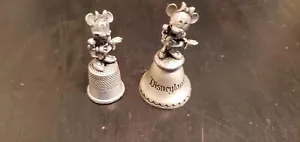 Vintage Fingerhüte Zinn - Disneyland Minnie Bell & Mickey Mouse guter Zustand - Bild 1 von 3