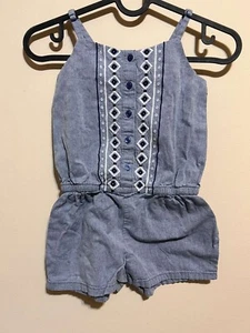 Gymboree romper for a girl in blue with a print Size 6 - Picture 1 of 3
