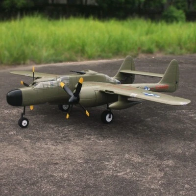 Dynam P-61 Black Widow Green 4S Twin Engine RC Warbird Plane 1500mm w/ Flaps - Image 1 of 4
